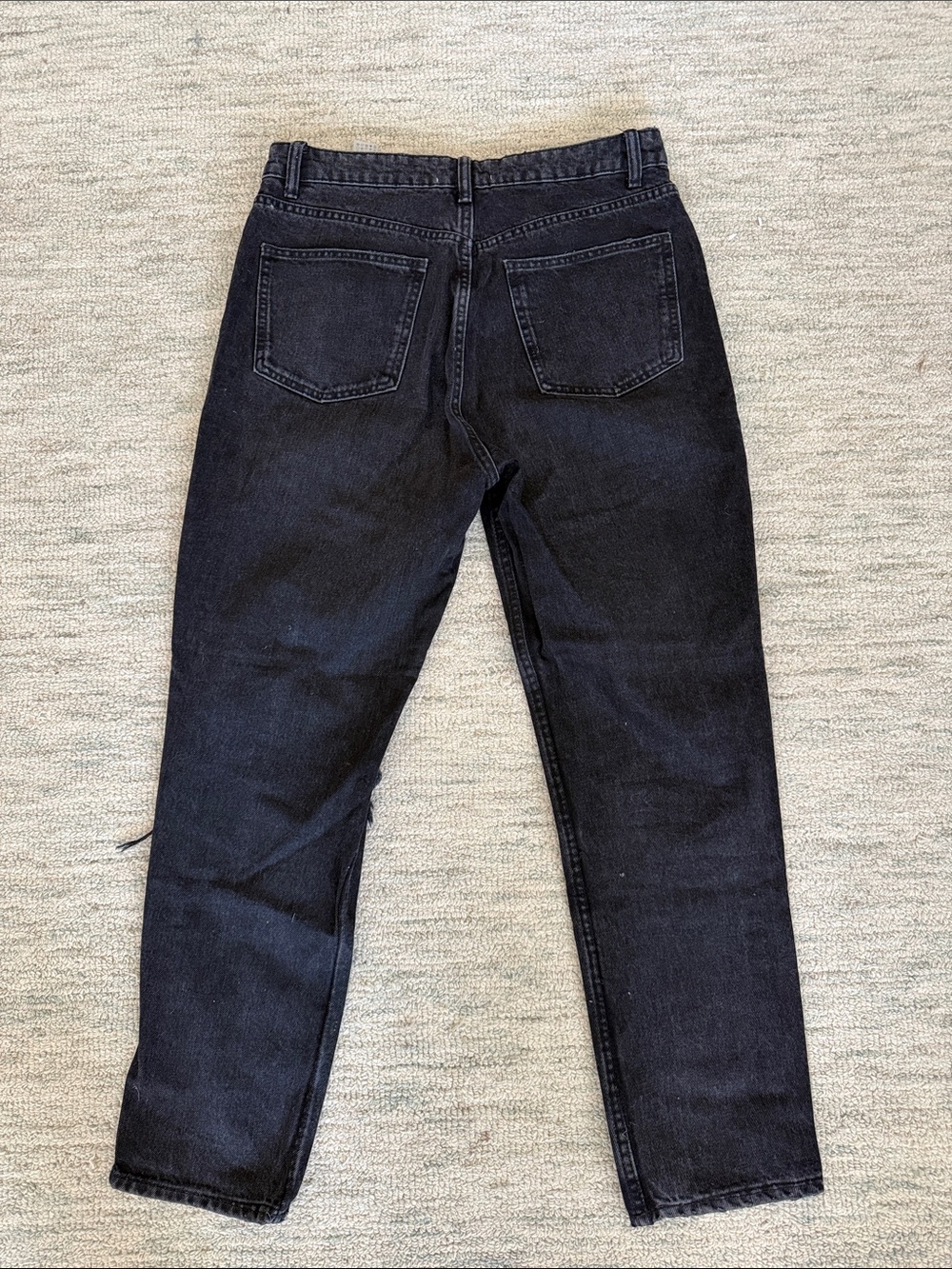 ZARA Washed Charcoal Black High-Rise Jeans, Ankle Length - Picture 6 of 7